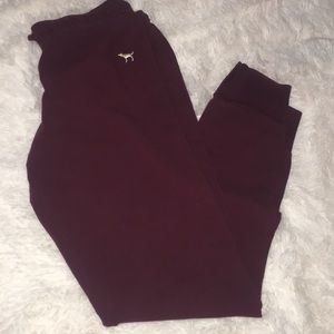 Victoria Secret Pink Cotton Maroon Leggings